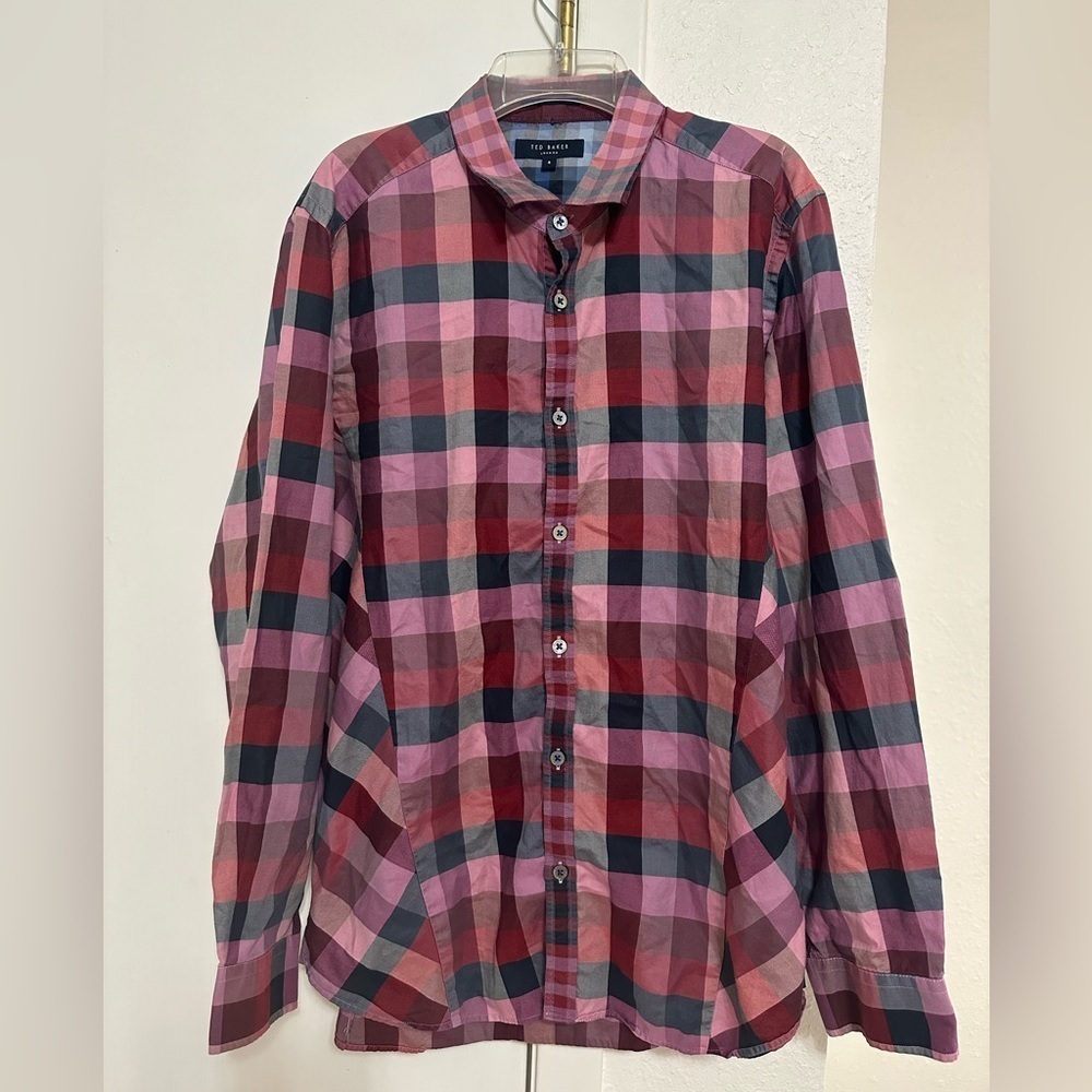 Ted Baker Men’s multicolored button down shirt sz 4
